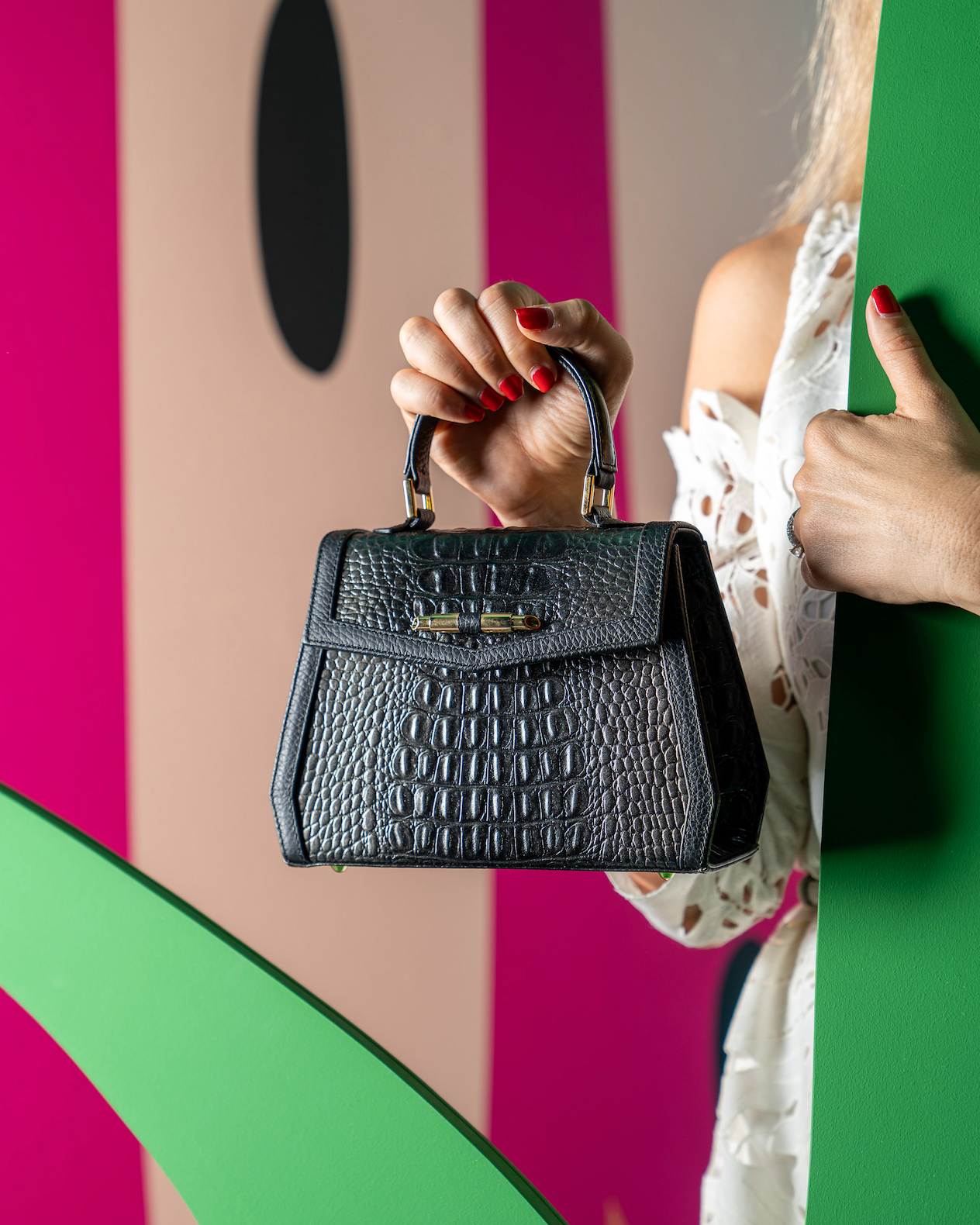 AMELIE MINI - metallic croc