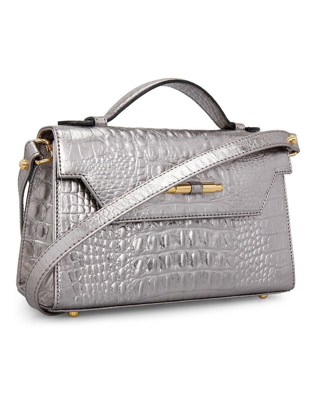 AMELIE POUCH - metallic croc