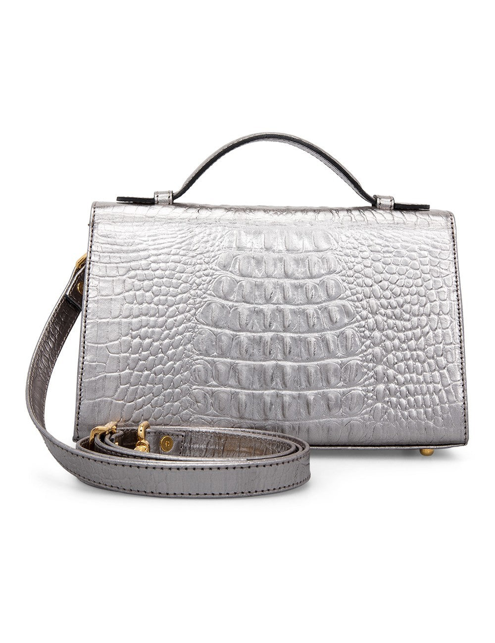 AMELIE POUCH - metallic croc