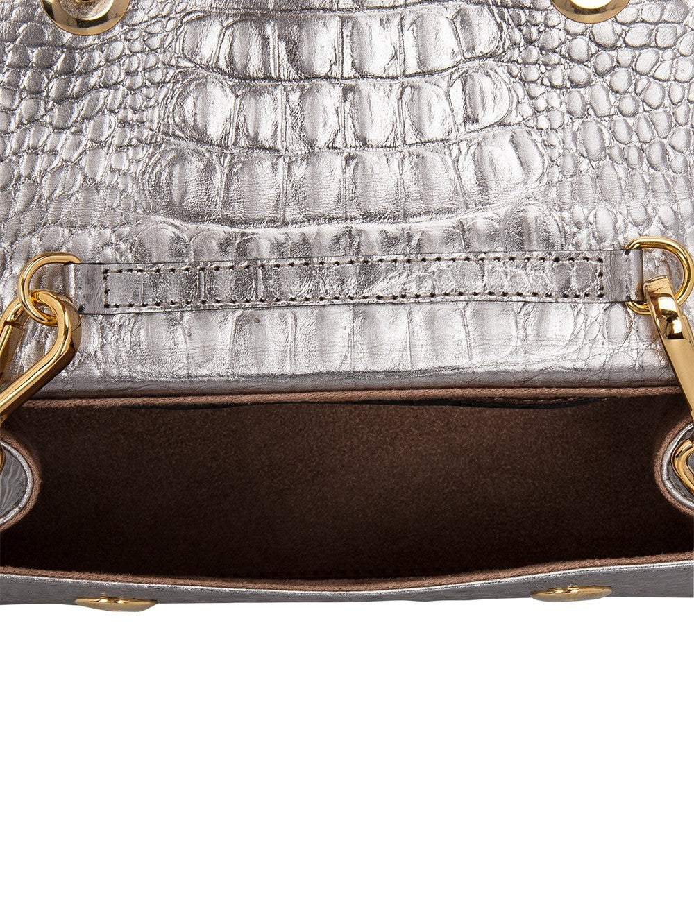 AMELIE POUCH - metallic croc