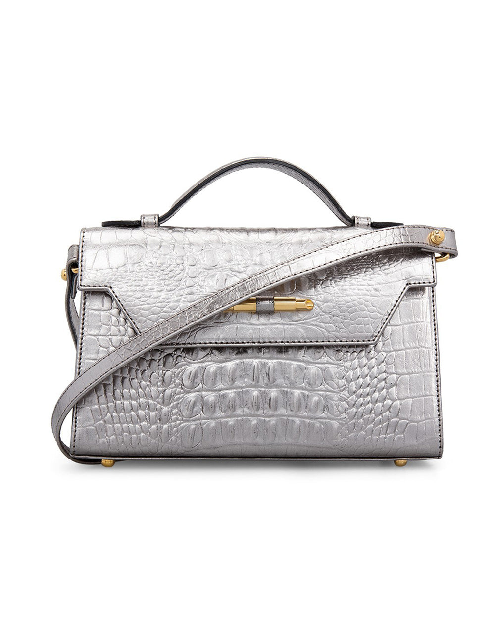 AMELIE POUCH - metallic croc