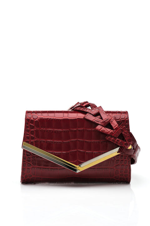 leia burgundy belt bag Rula Galayini